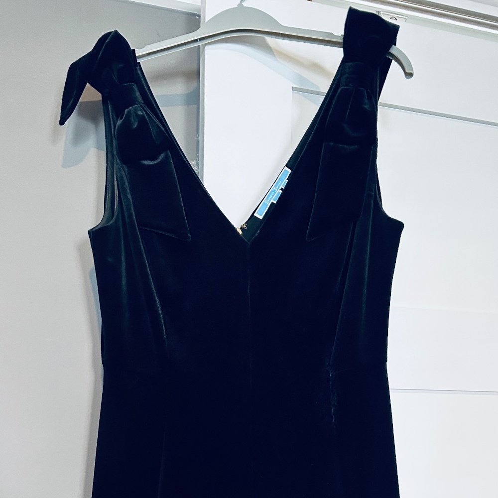 Draper James Black Velvet A-Line Dress